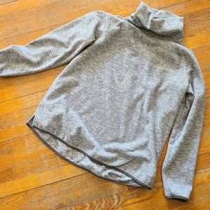 TEK Gear Essential Fleece Relaxed Turtleneck Heathered Gray Stripe XXL